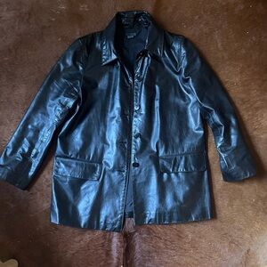 M0851 Rugby North america. Black leather jacket